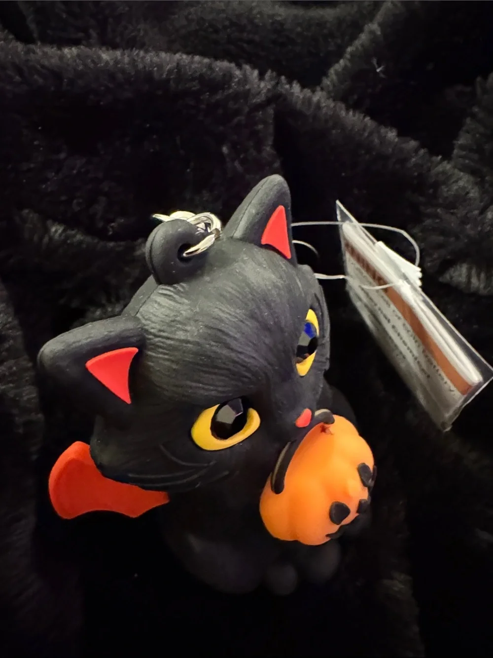 Bath & Body Works Black Pocketbac Cat Halloween LED Keychain Pumpkin Light